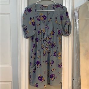 Rebecca Taylor 100% silk smocked floral dress